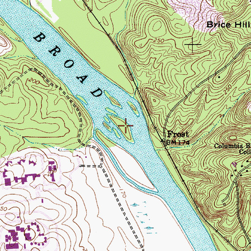 Topographic Map of Boatrights Island, SC