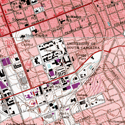 Topographic Map of Callcott Social Sciences Center, SC