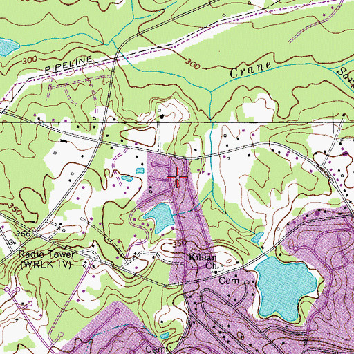 Topographic Map of Clear Springs, SC