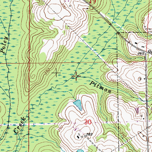 Topographic Map of Pitman Branch, AL