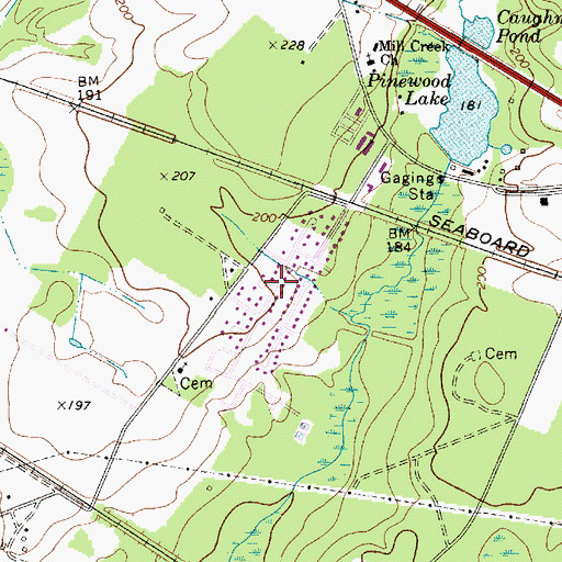 Topographic Map of Mill Creek Estates, SC