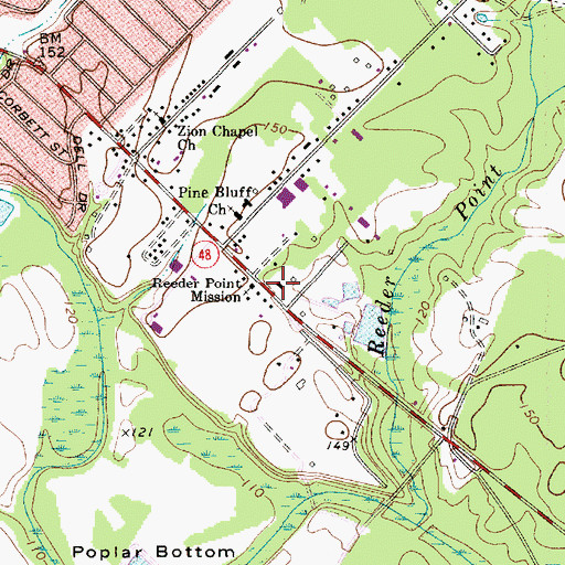 Topographic Map of Reedy Point School (historical), SC