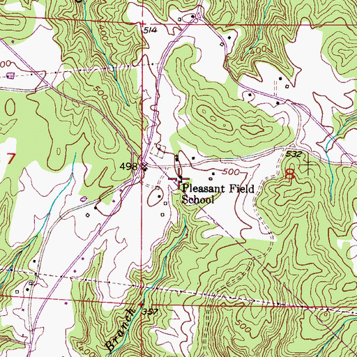 Topographic Map of Pleasant Field School, AL