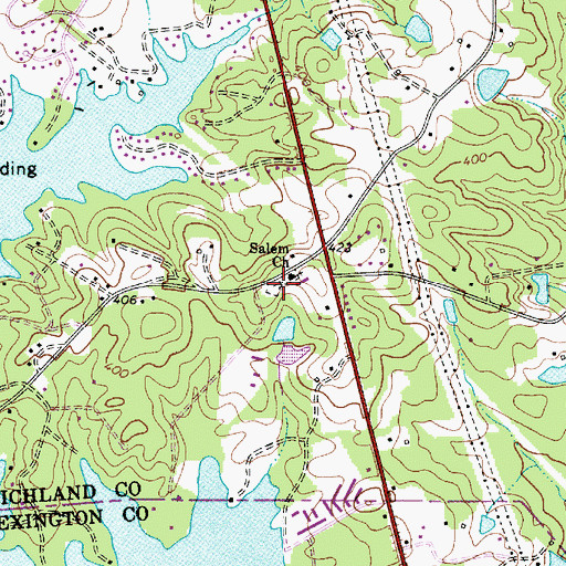 Topographic Map of Salem Cemetery, SC