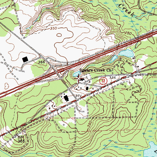 Topographic Map of Spears Creek School (historical), SC