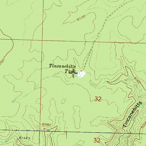 Topographic Map of Tincanebitts Tank, AZ