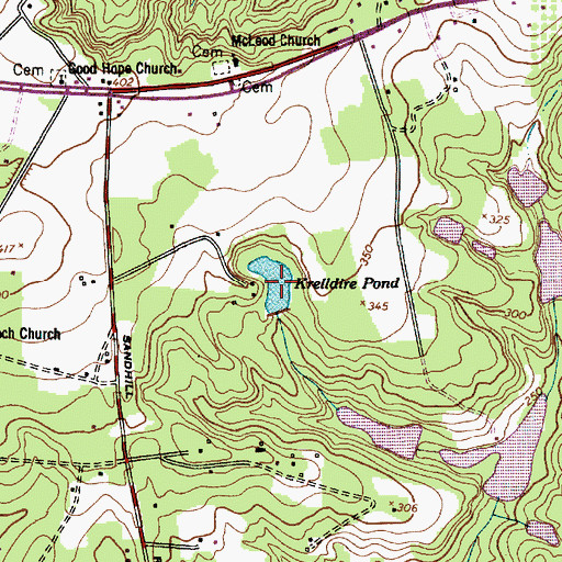 Topographic Map of Krelldire Pond, SC