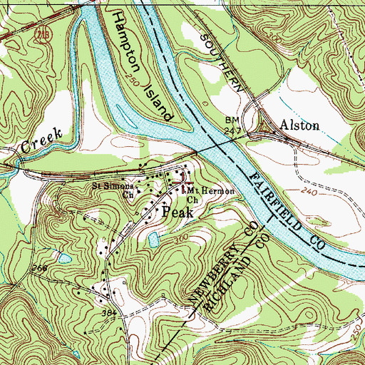 Topographic Map of Mount Hermon Lutheran Church, SC
