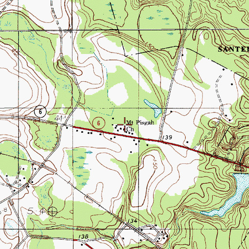 Topographic Map of Mount Pisgah Church, SC