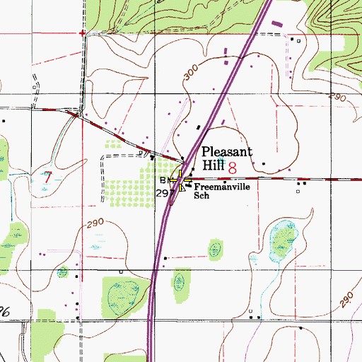 Topographic Map of Pleasant Hill, AL