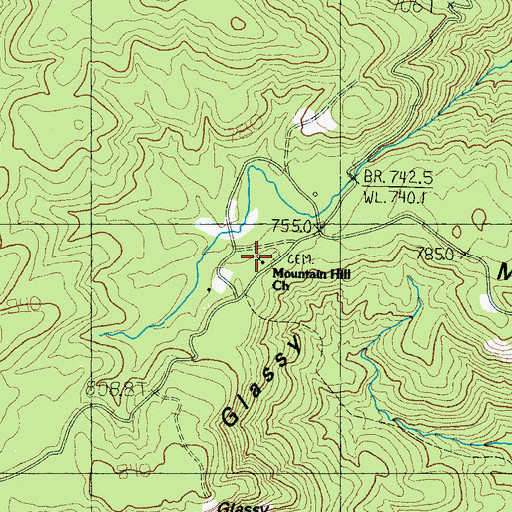 Topographic Map of Mountain Hill Church, SC