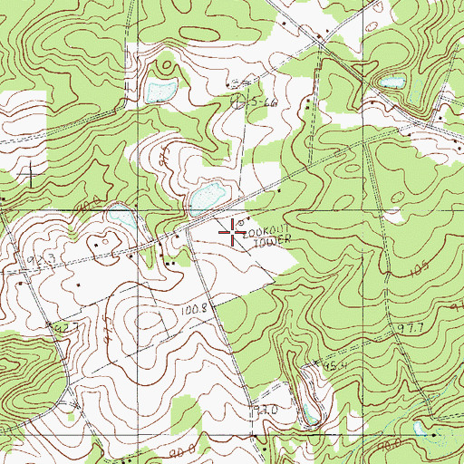 Topographic Map of Neeses Fire Tower, SC