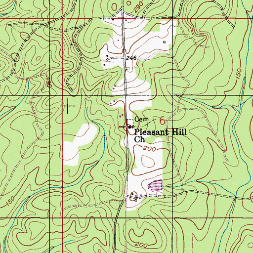 Topographic Map of Pleasant Hill Church, AL
