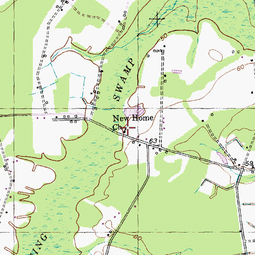 Topographic Map of New Home Church, SC