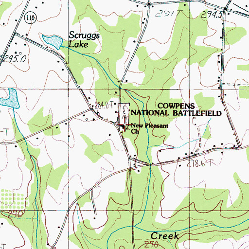 Topographic Map of New Pleasant Baptist Church, SC