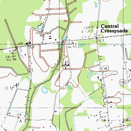 Topographic Map of New Town Church, SC