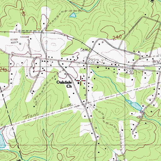 Topographic Map of Oakdale Church, SC