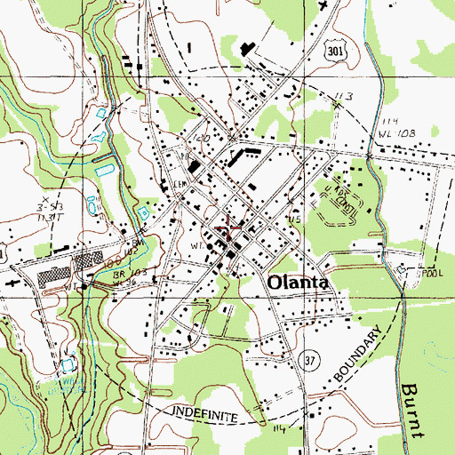 Topographic Map of Olanta, SC