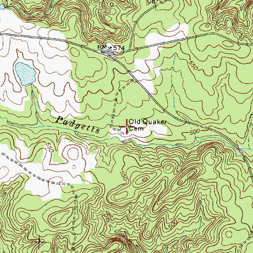 Topographic Map of Old Quaker Cemetery, SC