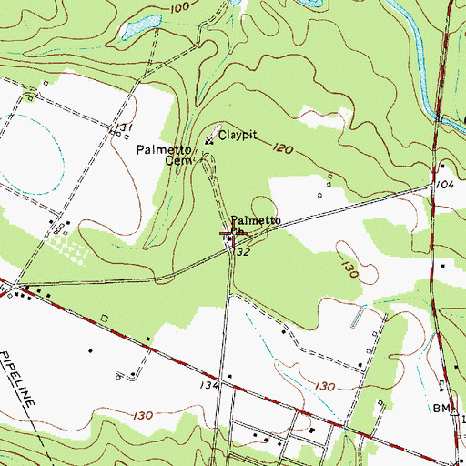 Topographic Map of Palmetto Church, SC