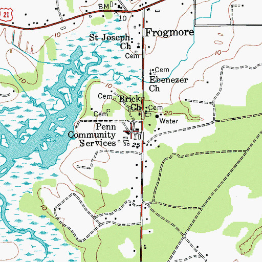 Topographic Map of Penn Community Services, SC
