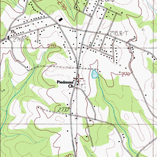 Topographic Map of Piedmont Baptist Church, SC