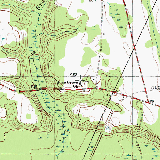 Topographic Map of Pine Grove Church, SC