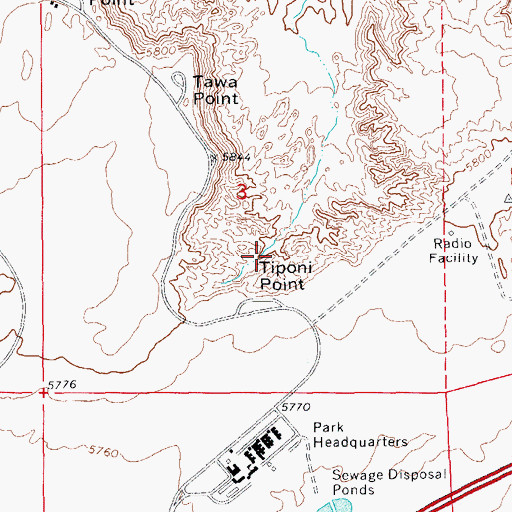 Topographic Map of Tiponi Point, AZ