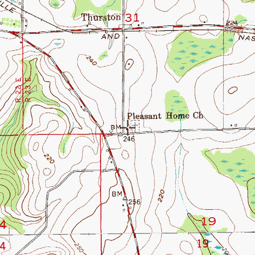 Topographic Map of Pleasant Home Baptist Church, AL