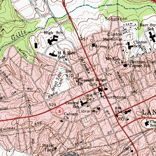 Topographic Map of Pleasant Ridge Church, SC