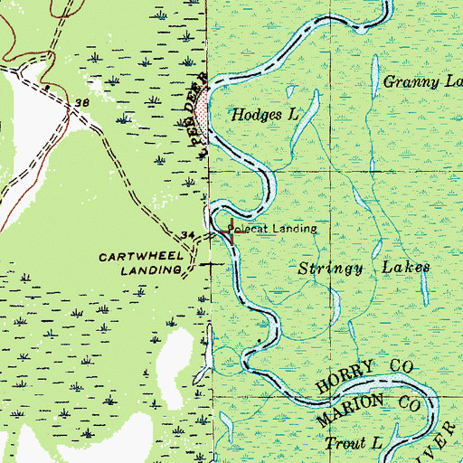 Topographic Map of Polecat Landing, SC