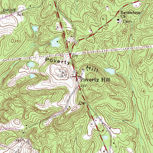 Topographic Map of Poverty Hill, SC