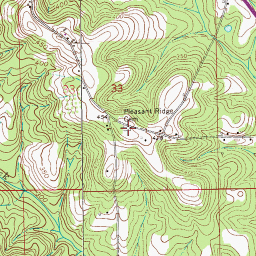 Topographic Map of Pleasant Ridge Cemetery, AL