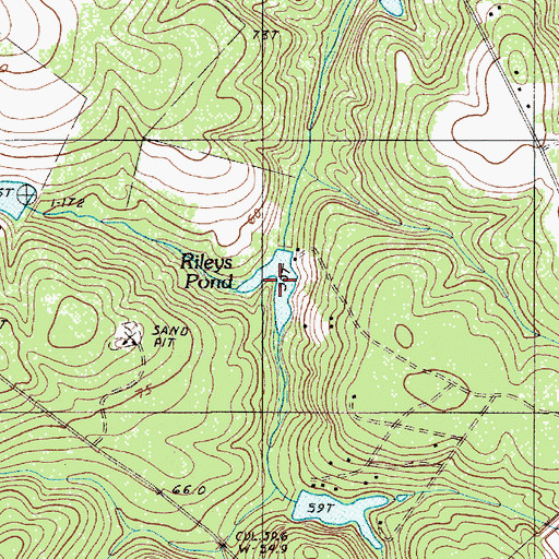 Topographic Map of Rileys Pond, SC