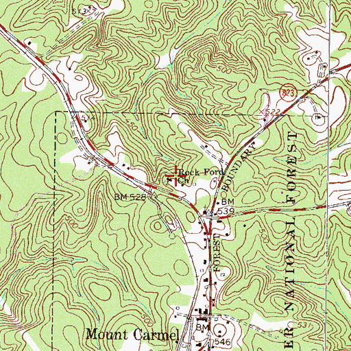 Topographic Map of Rock Ford Church, SC