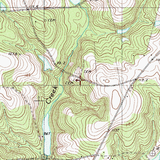 Topographic Map of Rocky Grove Baptist Church, SC