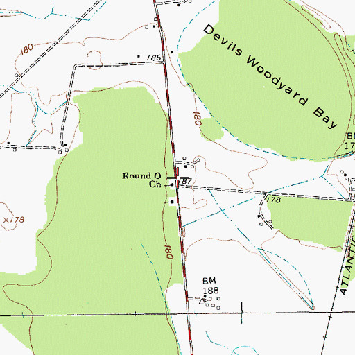Topographic Map of Round O Church, SC