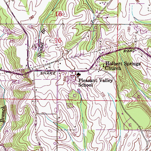 Topographic Map of Pleasant Valley School, AL