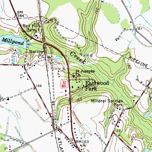 Topographic Map of Saint Josephs Church, SC