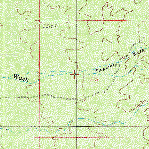 Topographic Map of Tipperary Wash, AZ