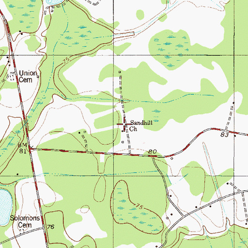 Topographic Map of Sandhill Church, SC