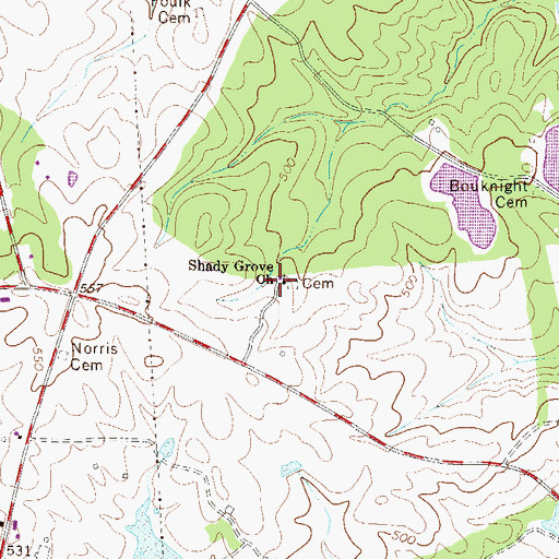 Topographic Map of Shady Grove Church, SC