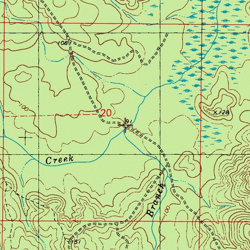 Topographic Map of Pole Branch, AL