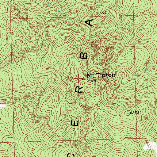 Topographic Map of Mount Tipton, AZ