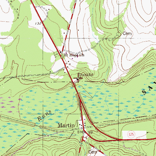 Topographic Map of Thankful Church, SC
