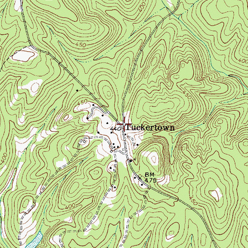 Topographic Map of Tuckertown, SC