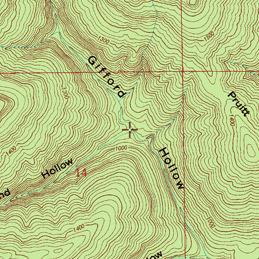 Topographic Map of Pond Hollow, AL