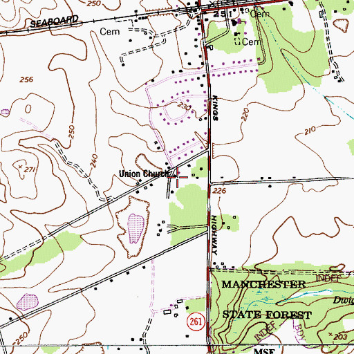 Topographic Map of Union Church, SC