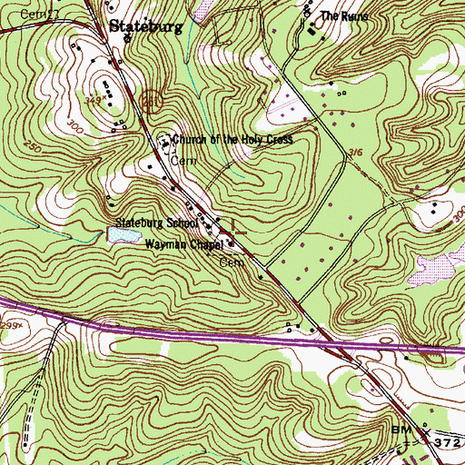 Topographic Map of Wayman Chapel, SC