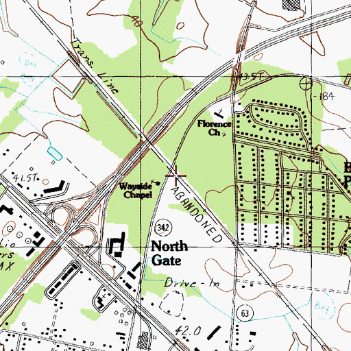Topographic Map of Wayside Chapel, SC
